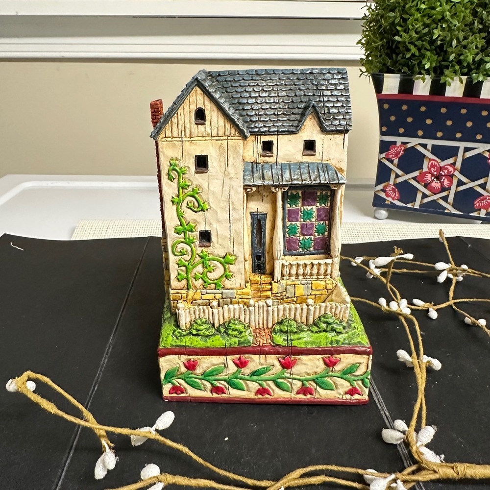 Jim Shore Farmhouse Starry Blocks Christmas Figurine 2004 Vintage